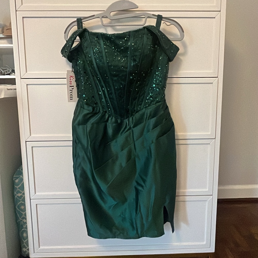 Green corset homecoming dress